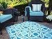 Fab Habitat Outdoor Rug - Waterproof, Fade Resistant, Reversible - Premium Recycled Plastic - Spanish Tile - Patio, Deck, Porch, Balcony, Laundry Room - Seville - Multicolor Blue - 4 x 6 ft