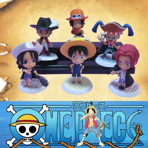6 Japan Anime One Piece Pirates Ace Luffy Nicole PVC Figure Set #1
