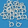 25 Silver Plated Spring Ring Clasps Round Jewelry 7mm