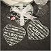 Whats in your heart will be clear for all to see with these charming heart design glass coaster sets as your event favors. Its easy to whisper sweet nothings into your guests ears when you present them with these LOVE-sentiment-inspired heart shaped coaster favors. Each 3 ¾ x 4 ¼ coaster is made of durable tempered glass in the classic heart shape with love-related words and phrases elegantly frosted in white in a variety of cheerful type styles. Sure to be a cherished and useful addition to your guests homes, each coaster set comes with two coasters in a clear box tied with a white organza bow and attached Vineyard Collection heart shaped thank you tag.