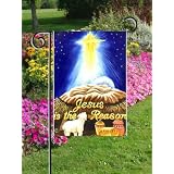 Jesus Is the Reason Garden Flag Manger Lamb Gifts 