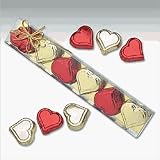Red and Gold Hearts Caramel Filled Milk Chocolate Gift Box (3 Oz)