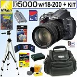 Nikon D5000 12.3 MP DX Digital SLR Camera with Sigma AF 18-200mm f/3.5-6.3 DC OS (Optical Stabilizer) Zoom Lens + 8GB Deluxe Accessory Kit