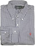 Polo Ralph Lauren Custom-Fit Gingham Poplin (XX-Large, Navy/White)