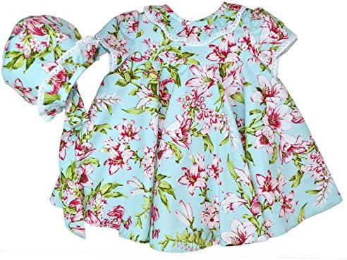 Kerubins Little Girl Turquoise Linen Toddler Dress-9 Months