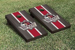 Indiana University East Red Wolves Cornhole Game Set Onyx Stained Stripe Version