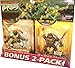 Teenage Mutant Ninja Turtles 2 Pack 5 Inch Tall Action Figure - Paleopatrol Michelangelo with Nunchaku, Triple Stick, Hammer, and 2 Throwing Stars Plus Mystic Fury Donatello with Mystic Fire Burnin' Bo Staff and Regular Staff