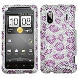 HTC Hero S, EVO Design 4G, Hero 4G/Kingdom Diamond Crystal Bling Protector Case - Purple Leopard