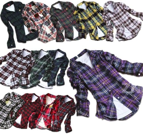 ZNU Women's Lapel Campus Casual Plaids Shirt Slim Fit Flannel Charming Top Blouse