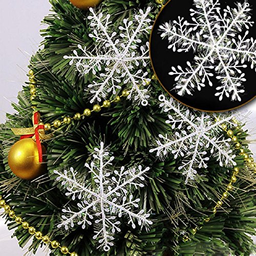 Malloom 30Pcs Christmas Tree Hanging Snowflake Decoration White Snowflake Orngament