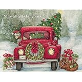 Lang Santa's Truck Boxed Christmas Card by Susan Winget, 5.375 x 6.875, 18 Cards and 19 Envelopes (1004756)