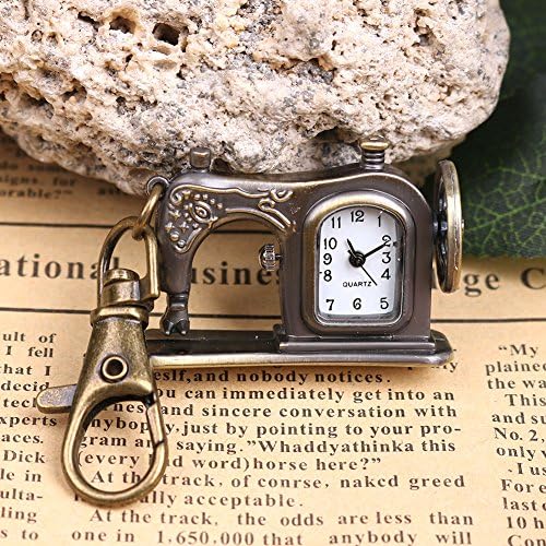 HaiSAM Retro Metal Watch Sewing Machine Style Pendant Quartz Pocket Watch