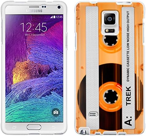 Samsung Galaxy Note 4 Retro Clear Cassette Tape Orange Case