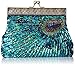 MG Collection Nisha Beaded Sequin Peacock Clutch