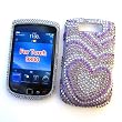 BlackBerry Torch 9800 & 9810 (AT&T) Snap-on Protector Hard Case Rhinestone Cover "Pretty Hearts" Design