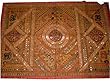 Wall Decor Tapestry- Embroidered Banjara Mirror Earthy Brown Wall Hanging Throw 60"x40"