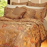 7Pcs Golden Blossom Comforter Set Bed in a Bag King