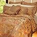 7Pcs Golden Blossom Comforter Set Bed in a Bag Queen