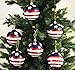Esscoe 6pk 80mm Shatterproof Stars & Stripes Christmas Ball Ornaments/Decorations (Stars & Stripes)