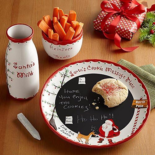 Personalized Dear Santa Message Plate Set