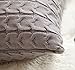 iSunShine Cotton Cushion Cover Cable Knitting Patterns Pillowcase, Pillow Cover only, Gray