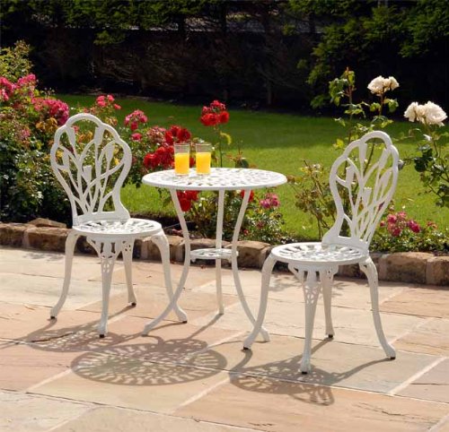 White Tulip Cast Aluminum Bistro Set top Bistro sets White Tulip Cast Aluminum Bistro Set picture