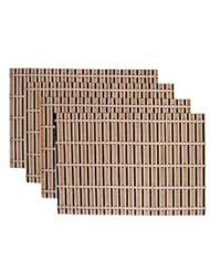 Home: Benson Mills Caribbean Bamboo Placemat, Set of 4, Black/Brown - Benson Mills