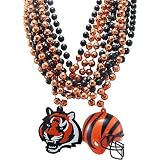 NFL Cincinnati Bengals Team Medallion, Mini-Helmet and Mardi-Gras Bead Set