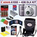 Canon Powershot A1000IS 10MP Digital Camera (Purple) + 4GB Deluxe Accessory Kit