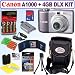 Canon Powershot A1000IS 10MP Digital Camera (Purple) + 4GB Deluxe Accessory Kit
