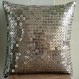 11% Holiday Sale - Exotic Lounge - 24x24 Inches Large Decorative Pillow Covers - Silk Pillow Cover with Sequins