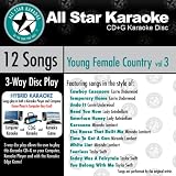 ASK-1562 Karaoke: Young Female Country 3 With Karaoke Edge, Carrie Underwood, Lady Antebellum, Miranda Lambert, Taylor Swift