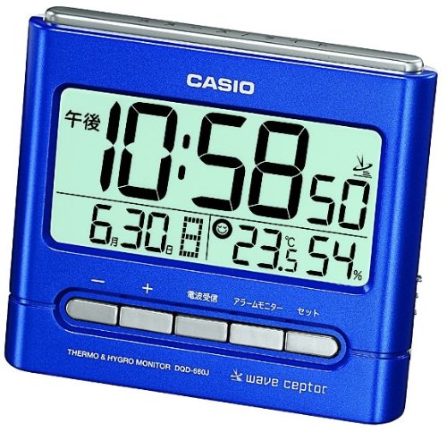 CASIO (カシオ) 電波デジタル目覚まし時計 温度・湿度表示 ブルー DQD-660J-2JF DQD-660J-2JF