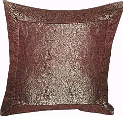 ShalinCraft Pillowcases Home Decorating India Hand Made Gifts Silk Fabric 16x16 inches (bcbr222)