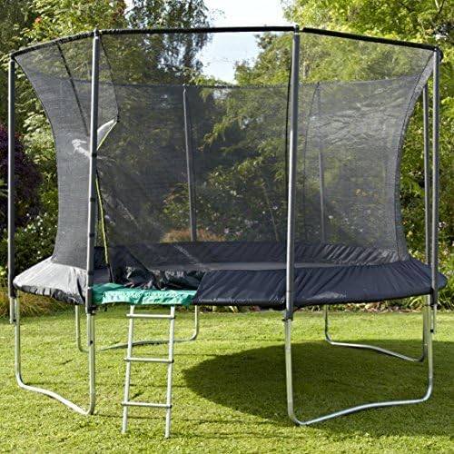 2015 Model - TP Genius 2 12ft Round Trampoline andSurroundsafe Enclosure with Igloo Door (TP313) now with FREE Ground Stakes (TP339) by TP Genius