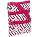 Womens Greek Key Crossbody Swingpack Bag (Fuchsia & White)