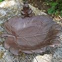 Cast Iron Vintage Finish Frog Prince Leaf Birdbath/Feeder
