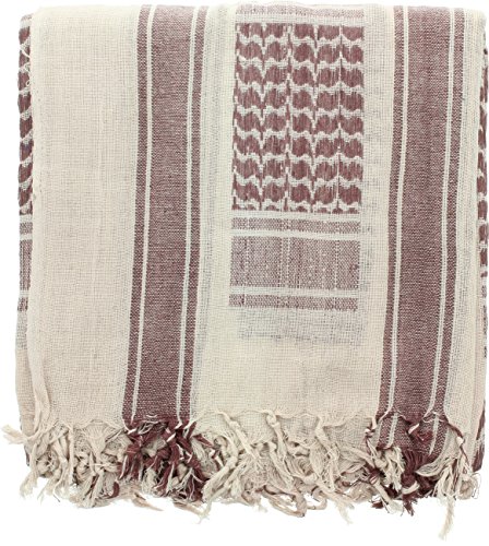 Tan & Brown Military Shemagh Arab Tactical Desert Keffiyeh Scarf