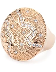 Rebecca "Manhattan" Rose Gold Over Bronze Circle Pattern Ring