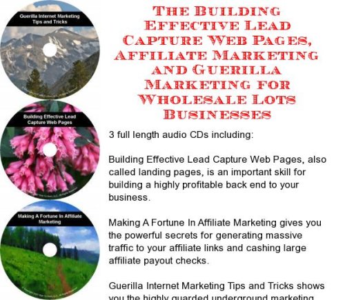The Guerilla Marketing, Building Effective Lead Capture Web Pages, Affiliate Marketing for Wholesale Lots Businesses