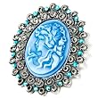 December Birthstone Oval Blue Beauty Cameo Brooches And Pins Vintage