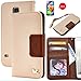 Galaxy S5 Case,[2PCS HD Screen Protectors] by HiLDA,Wallet Case,PU Leather Case,Credit Card Holder,Flip Cover Skin,Galaxy SV I9600[Brown]
