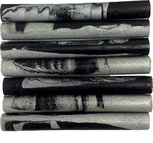 Black / Silver Swirl Flexible Glue Gun Sealing Wax - 7 Sticks
