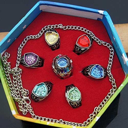 Anime Katekyo Reborn 7 Gemstone Vongola Family Rings Cosplay Accessories