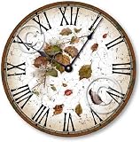 Item C6013 Rustic Aged Leaves Clock