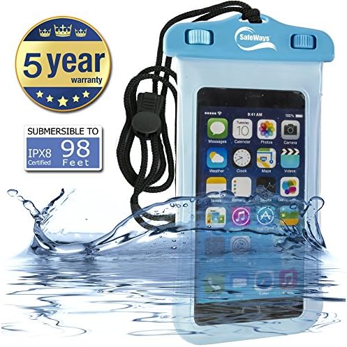 SafeWays Waterproof iPhone 6 plus case - Incredibly Easy To Seal Securely - Compatible With All iPhone Models (including iPhone 6 Plus), Samsung, HTC, Sony, Nokia - All Phones/iPods/Cameras Up To 7