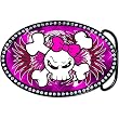 Austrian Crystal Lady Skull and Crossbones Belt Buckle