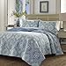 Tommy Bahama 220637 Turtle Cove Caribbean Quilt Set,Harbor Blue,King