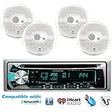 New Kenwood Outdoor KMR-D362BT Bluetooth Marine Boat /Car ATV AM/FM Radio CD/MP3 USB iPod iPhone Pandora Player , 4 New 6.5