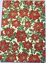 A4 sheet of self adhesive fabric for cardmaking & craft - Christmas poinsettia